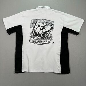 Biker Clothing Company Shirt Mens Medium White Only The‎ Strong Survive Workwear